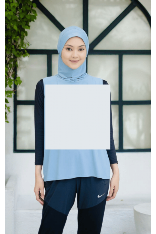 Farina Hijab Outer Dusty Blue